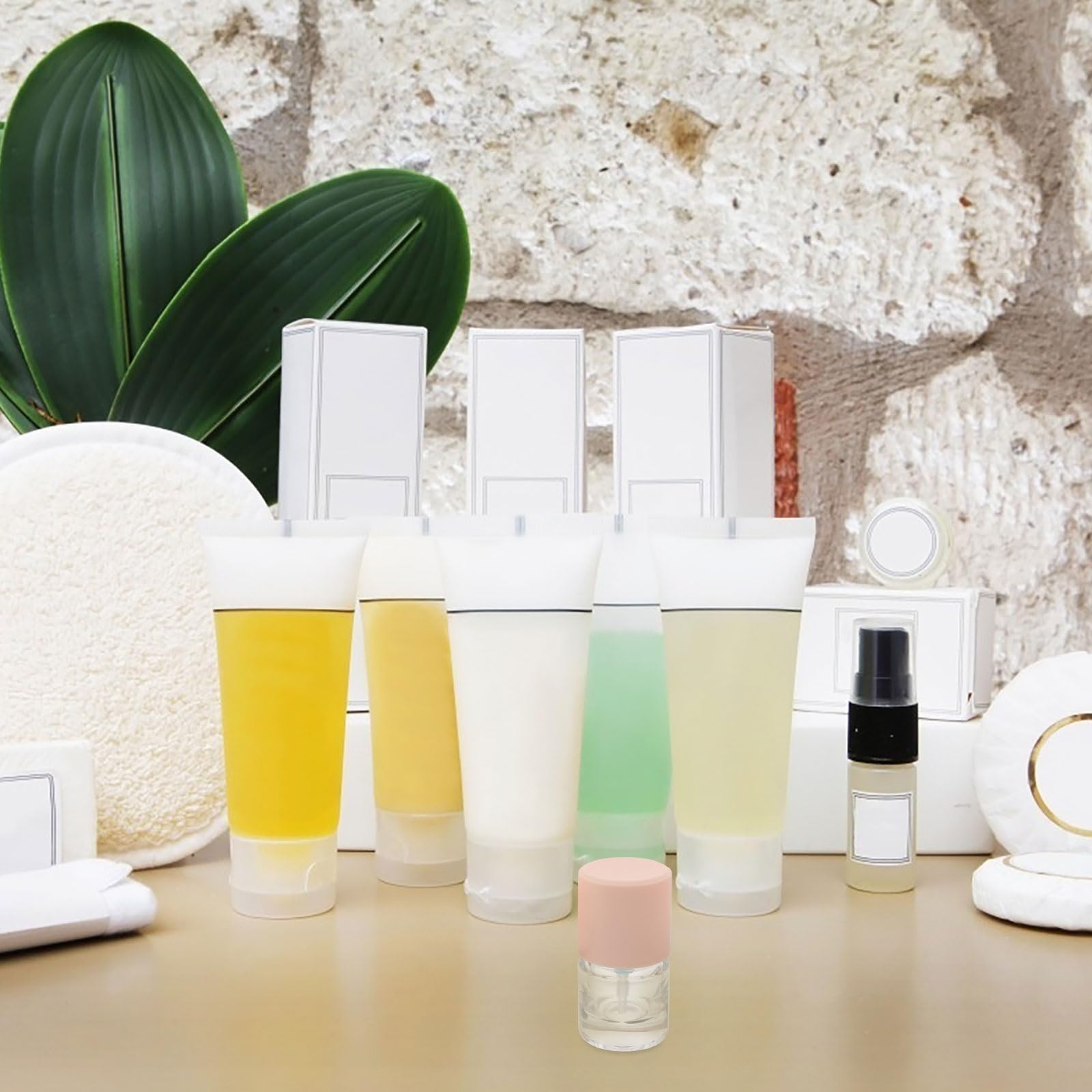 Gatuida 6 Botellas de Vidrio Reutilizables de 15 Ml con Dispensador de Bomba a Prueba de Fugas, Frascos Transparentes de Base Gruesa para Loción, Maquillaje y Viaje, Contenedores