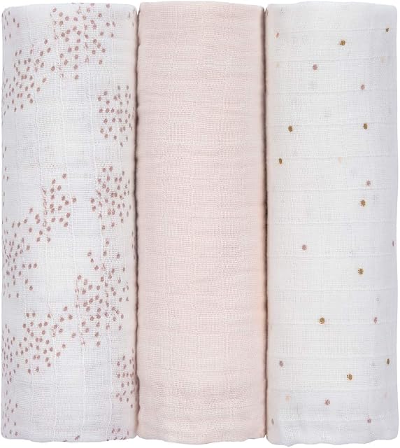 LÄSSIG Baby Burp Cloth Swaddle & Burp Blanket Cotton 3 szt Różne 85 x 85 cm O Friends Szynszyla