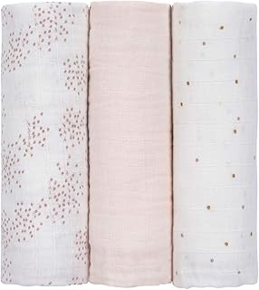 LÄSSIG Baby Spucktuch Pucktuch Mullwindeln Musselintuch 3er Set Baumwolle 85 x 85 cm/Swaddle & Burp Blanket L About Friend...
