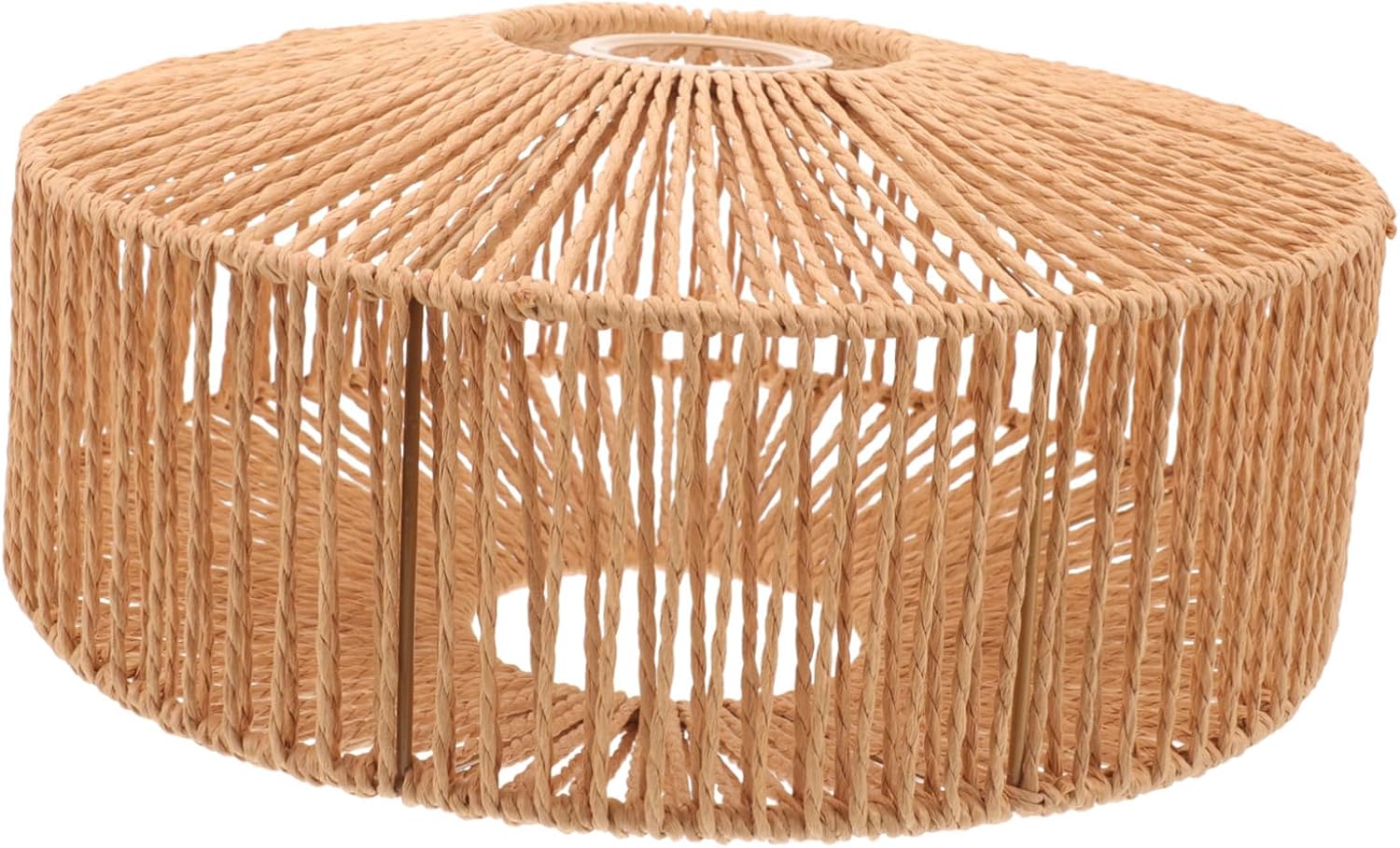 Seagrass Paper Rope Lampshade Vintage Decorative Ceiling Light Cover Hanging Pendant Light Shade for Bedroom Living Room