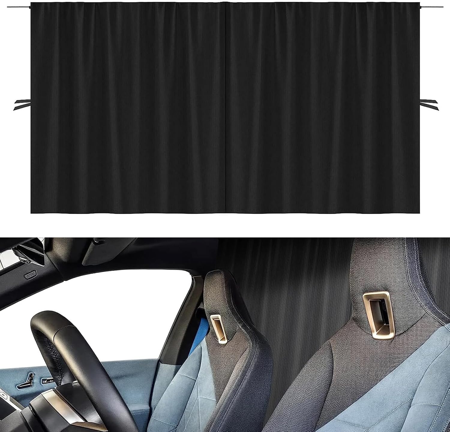 Rideaux De Séparation De Cabine pour Renault Kangoo Protection Solaire Gris