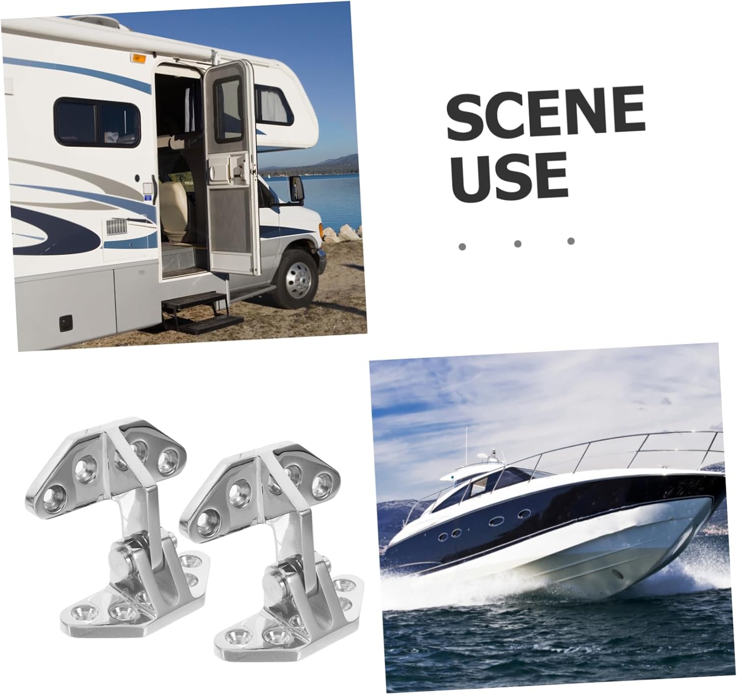 2pcs Heavy Duty Hinges Stainless Steel Deck Hinges for Yacht and Boat Hatch Screws for Deck Cabinets and Projects