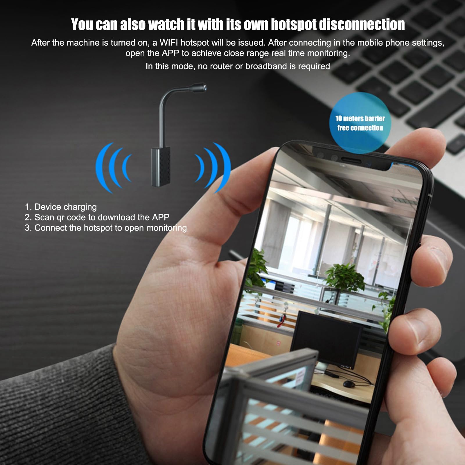 Telecamera di Sicurezza per Interni Wireless con AppMini WiFi Camera 1080P Full HD Wireless Security Smart Camera con Rilevamento del Movimento Dell'app per Telefoni Cellulari per
