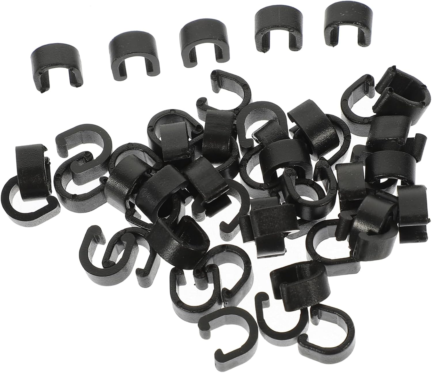 50pcs Shifter Cable Buckle Clips Durable Alloy Housing Guides for Bike Brake and Derailleur Cables C-Shaped Design for Easy Installation for Mountain and Road Bicycles