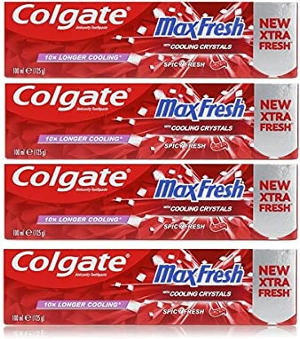 Max Fresh Spicy Toothpaste with Cooling Crystals - 100ml X 4