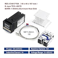 Vista 2 de Rex-C100 Intelligent Temperature Controller Package with K-Type Thermocouple Heat Sink and 25da/40da/60da Solid State Relay