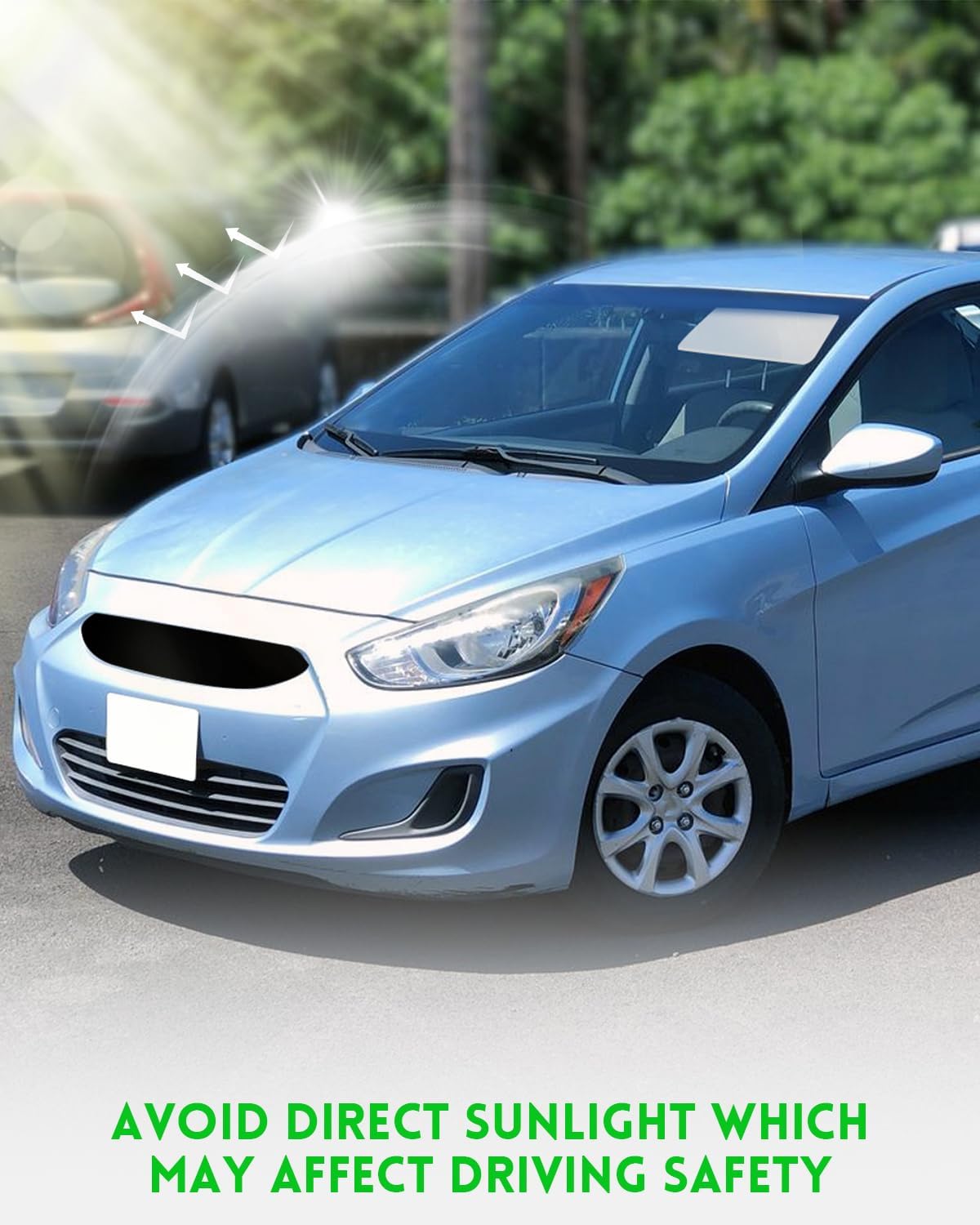 Driver Side Sun Visor Fit for Hyundai Accent 1E 2011 2012 2013 2014 2015, Replaces 85210-1R000