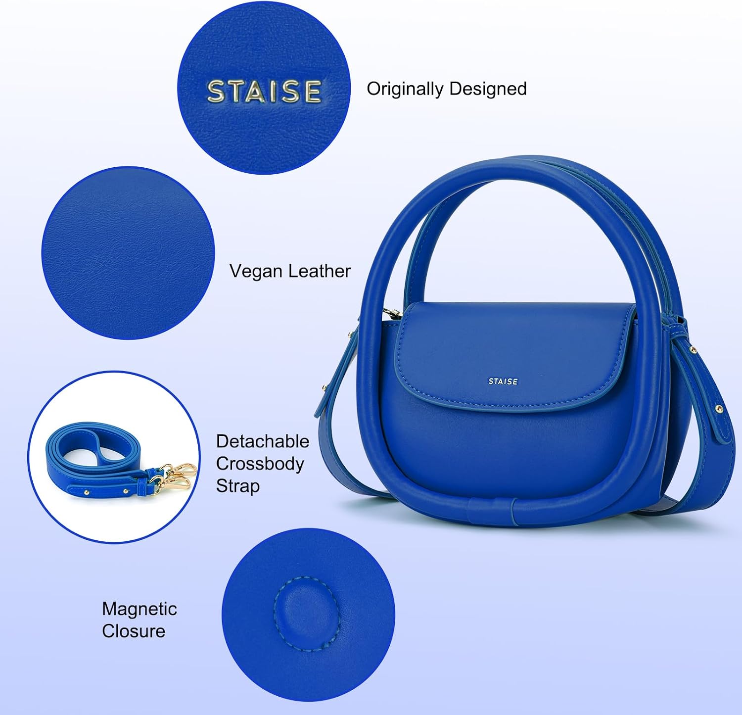 STAISE Designer Top Handle Shoulder Bags for Women, Trendy Mini Crossbody Purses, Women’s Leather Handbags with Straps