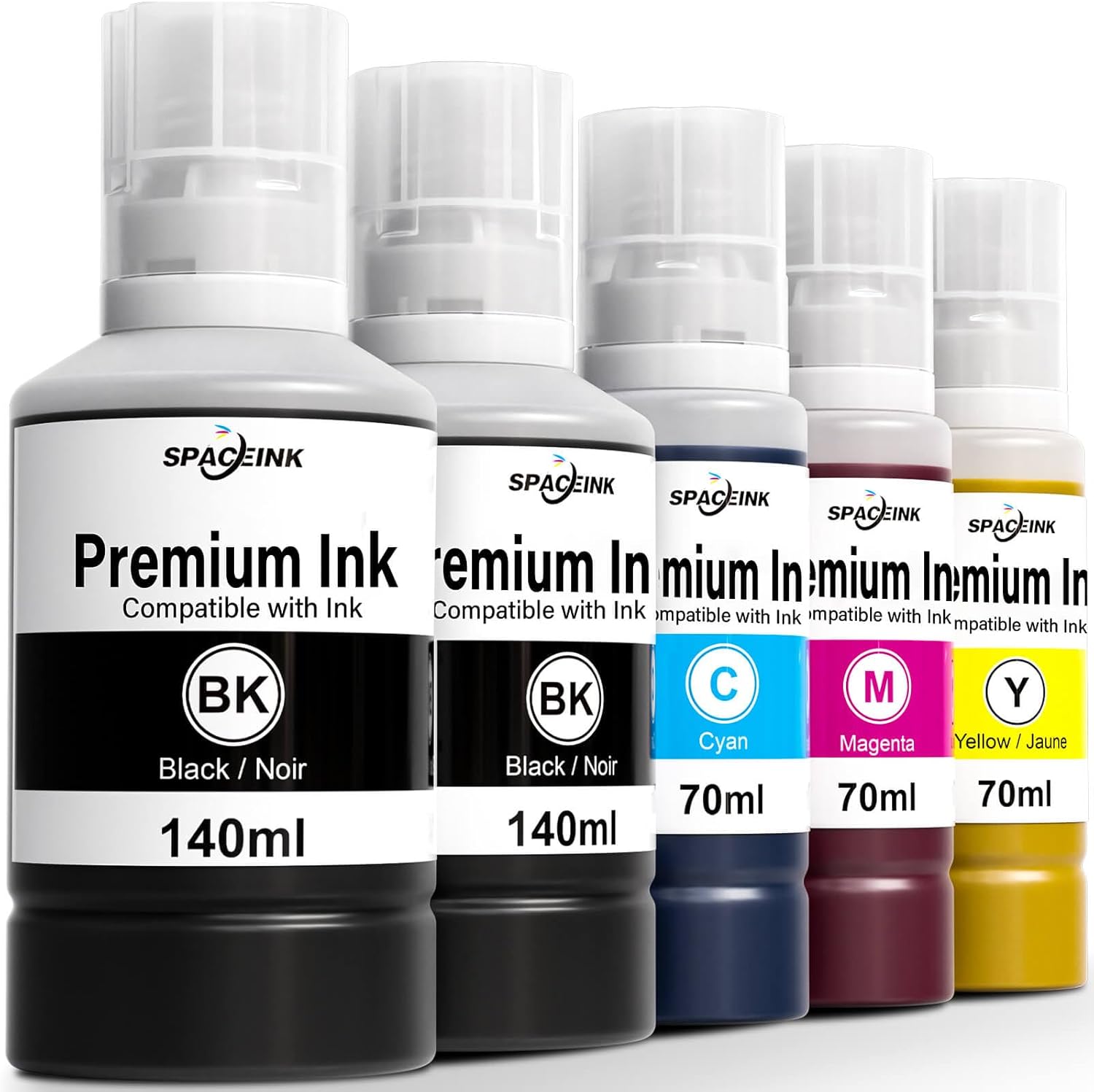 Compatible Ink Refill Bottles Replacement for T522 T502 ET-2760 ET-4760 ET-2800 ET-2850 ET-3850 ET-4850 ET-2720 ET-2803 ET-3760 ET-2400 ET-4800 ET-2750 ET-4750 ET-3750 ET-2988 Printer (2BK C M Y)