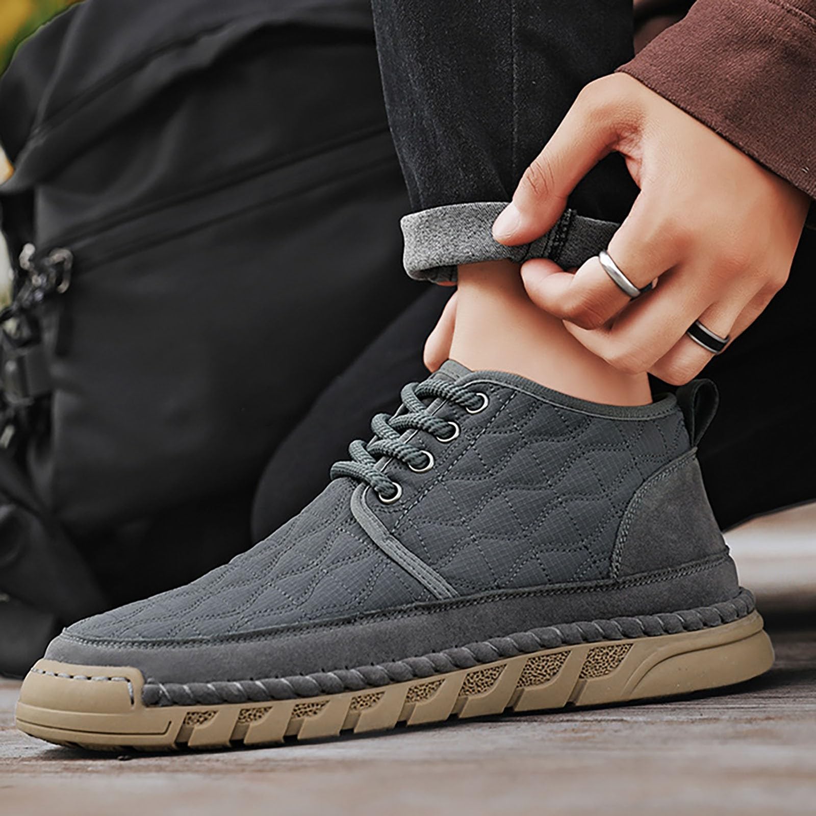 Wanderstiefel Herren Breiter Fuß, Trekkingstiefel Rutschfest Outdoor