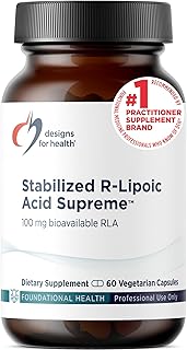 Designs for Health Stabilized R-Lipoic Acid Supreme - 100mg RLA Supplement with Taurine - Non-GMO, Gluten Free (60 Capsules)