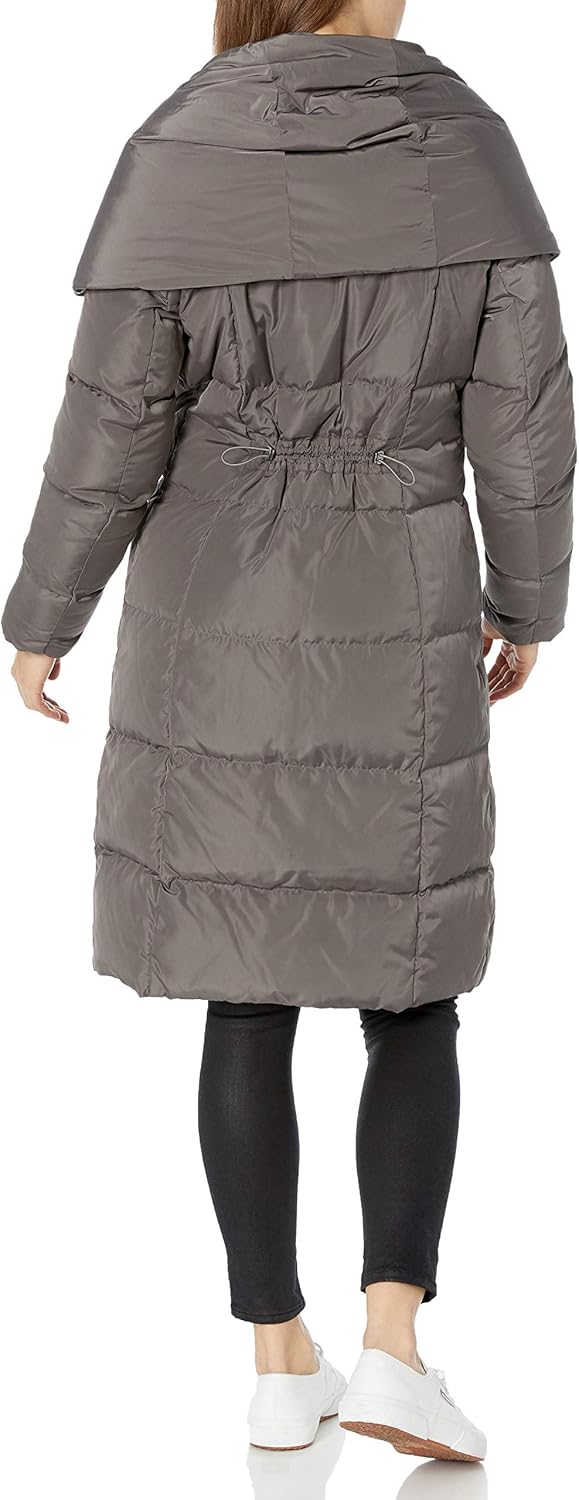 Cole Haan Women's Taffeta Down Coat With Bib Front and Dramatic Hood - Image 2