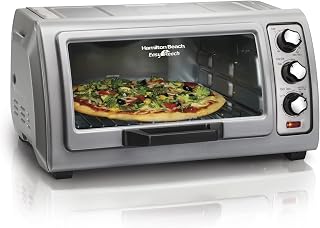 Hamilton Beach 6-Slice Toaster Oven with Easy Reach Roll-Top Door - Bake Broil Toast Silver 31127D