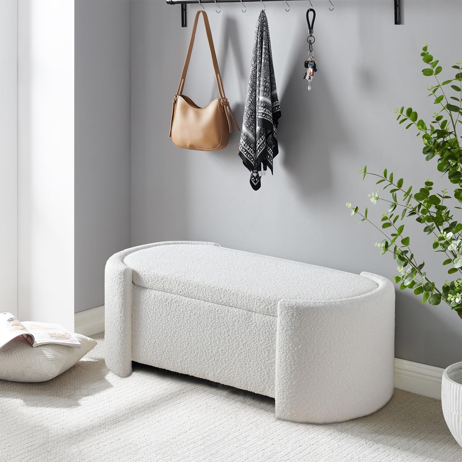 KINFFICT 43.4" Storage Ottoman Bench for Bedroom End of Bed