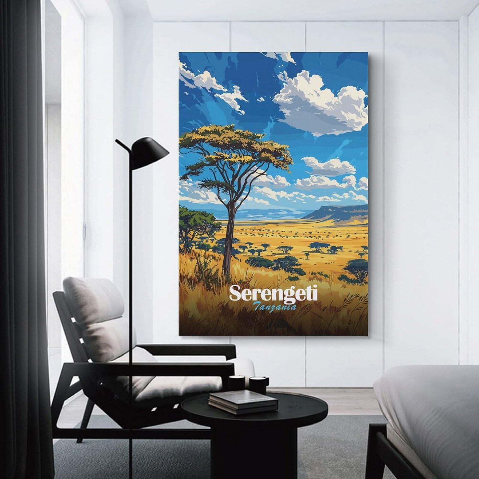 Junmoney Room Decor Wall Art Serengeti Landscape, 12x18inch(30x45cm), for Hallway, Bedroom Or Modern Interiors, Gift Idea for Housewarming And Birthdays