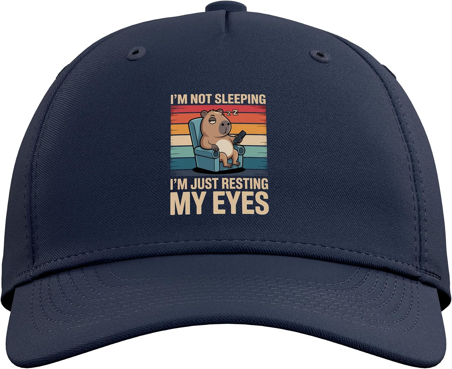 I'm Not Sleeping I'm Just Resting My Eyes Funny Dad Joke Adjustable Baseball Hat image 2
