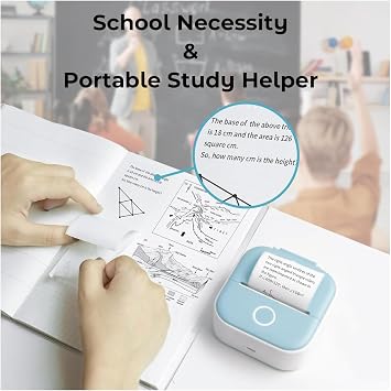 Mini Thermal Printer, HD Video Printing Quality, Lecture Note or Image Removable, Bluetooth Connected App Usage, Long Charging Life, Mini Thermal Label Printer for Kids and Adults