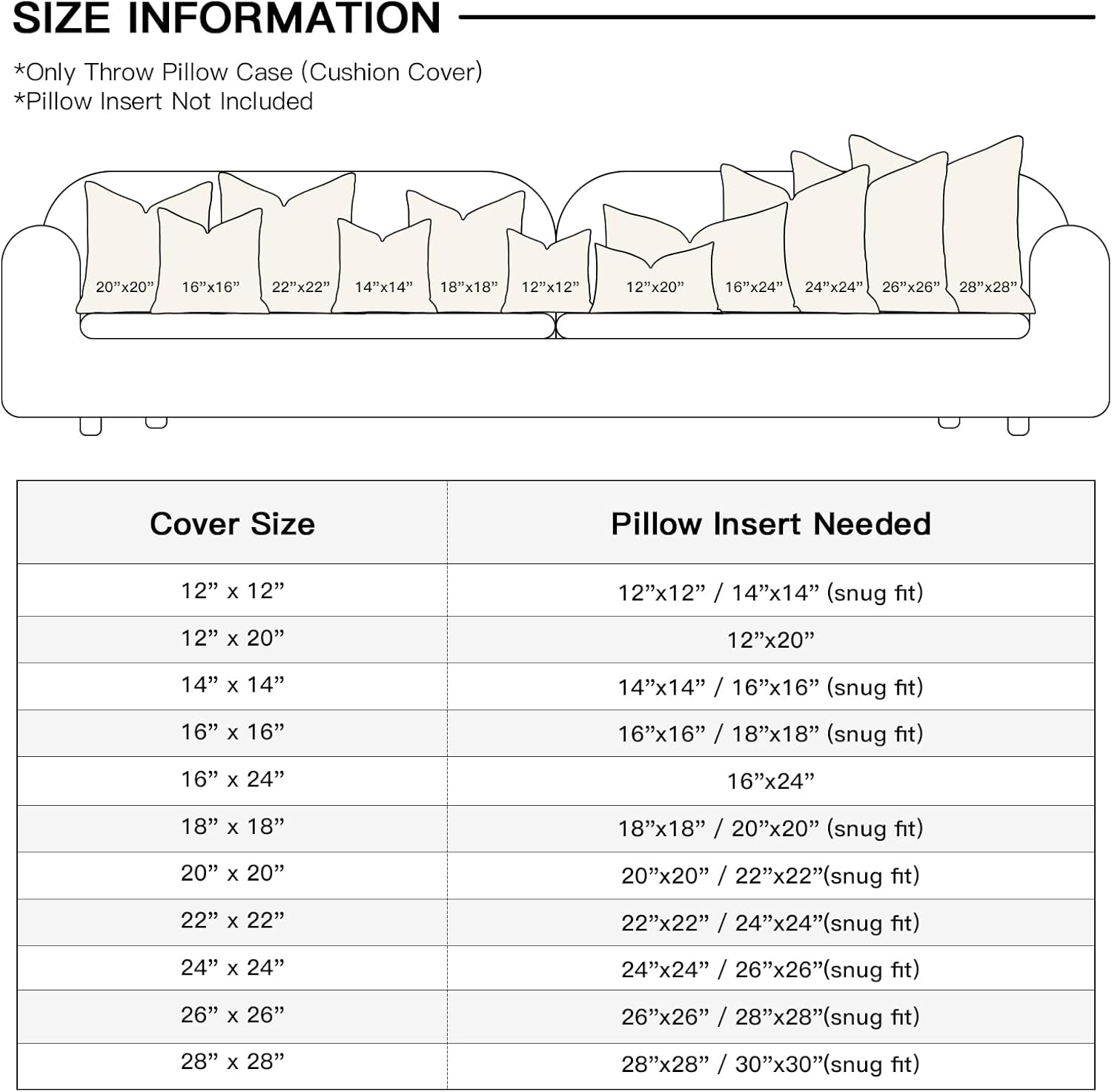 OTOSTAR Linen Throw Pillow Covers Set of 2 Decorative Square Pillowcases Cushion Covers 28x28 Inch for Home Decor Sofa Bedroom Car 70 x 70 CM Cream White/Beige