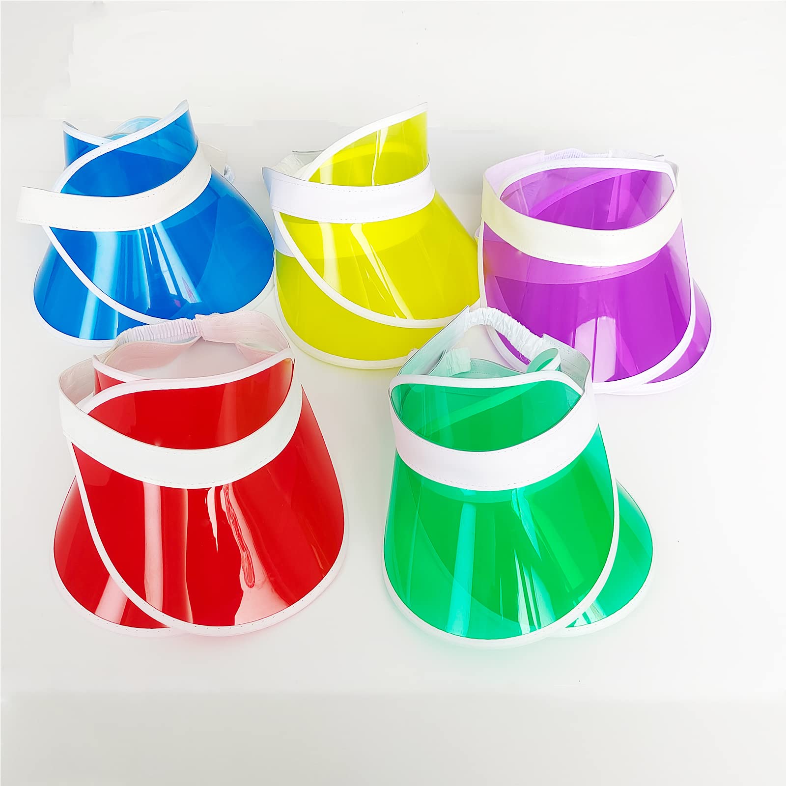 10 Pièces Chapeaux Transparent Plastique, Casquette de Tennis de Plage, Chapeau de Soleil avec visière de Soleil Transparent, pour Golf Baseball Tennis Beach Party