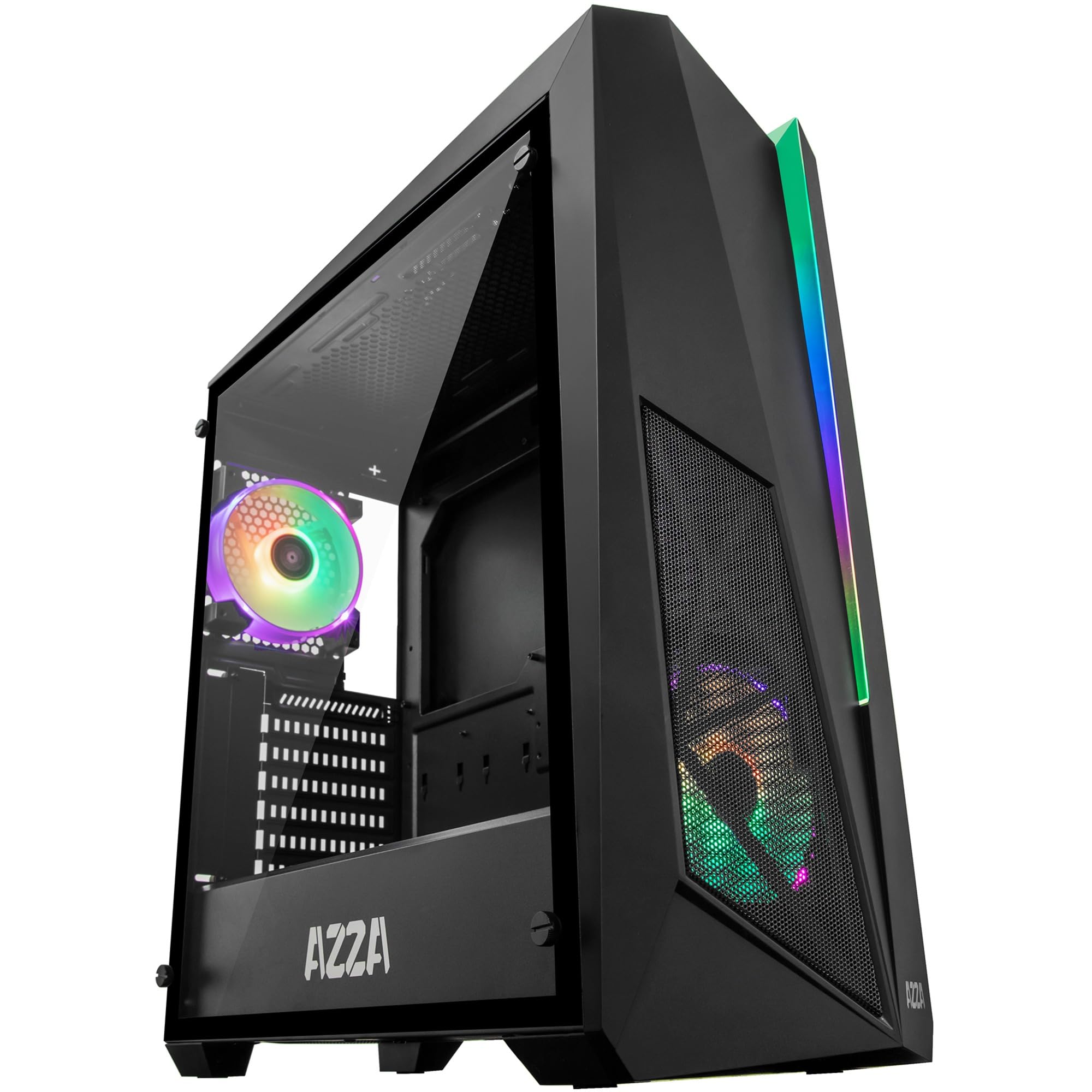 Amazon.com: AZZA Thor 320DH RGB Tower Case, Black, Tempered Glass