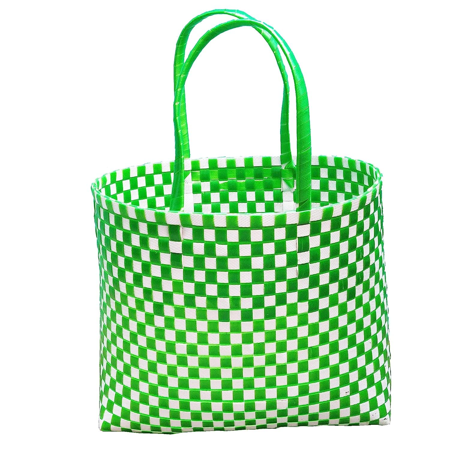 Cruzun Wire Basket - Multipurpose Storage Basket with Handle for Shopping, Vegetable and Fruits(Green) (Medium)(Plastic)