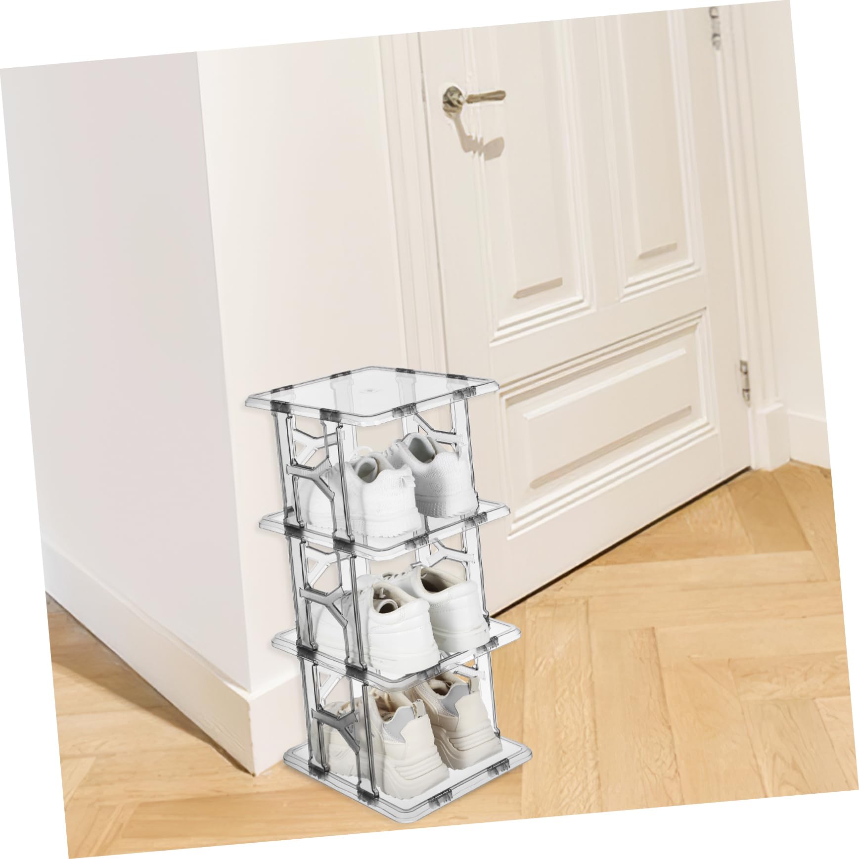 VALICLUD Organizador de Zapatos Vertical Porta Zapatos Ahorra Espacio 4 Niveles Plástico Transparente para Entradas