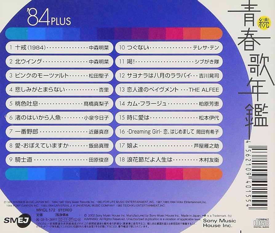 Amazon.co.jp: 続・青春歌年鑑 1984 - オムニバス: ミュージック