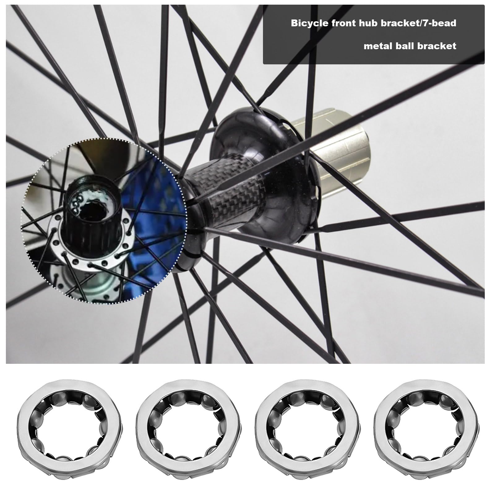 eMagTech 8pcs Bike Ball Bearing Retainer 7 Balls Bicycle Repair Accessories Ball Bearing Cage Bicycle Ball Bearing for Bike Front Wheel Ball Bearing Bracket - Image 2