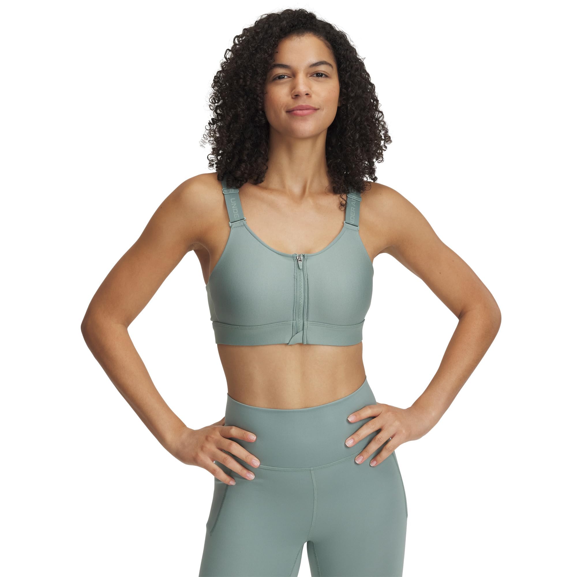Under Armour Women's (348) Silica Green / / Silica Green Underarmour'sinfinityhighimpactzipsportsbra,Semi-Sheerinches, ,(Small)A/C