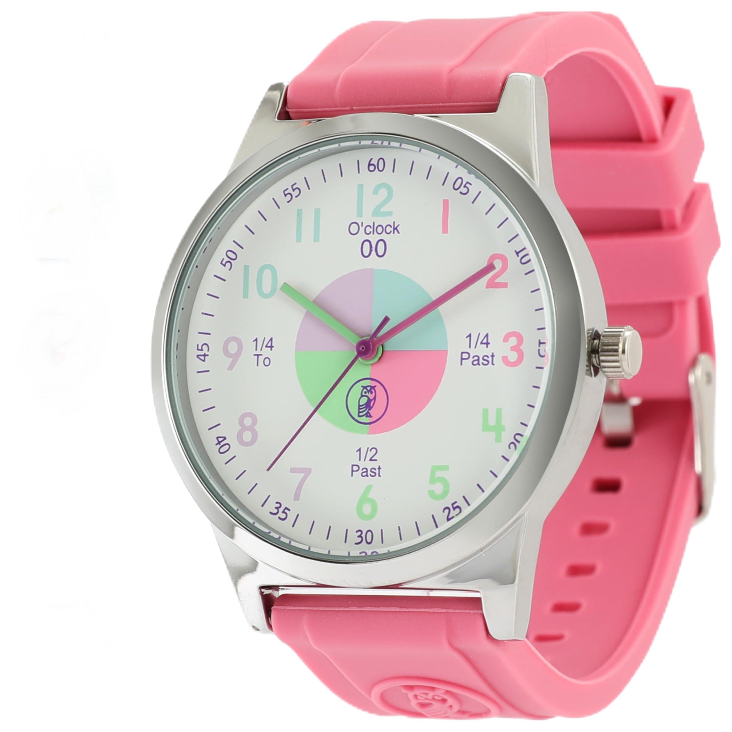 OWLCONIC Kids Watch - Analog Watches for Kids - Girls & Boys Watches Ages 7-10, Watches for Kids 8-12, Kids Analog Watch Telling Time Teaching Tool, Gift Watches for Girls and Boys, Pink, Classic