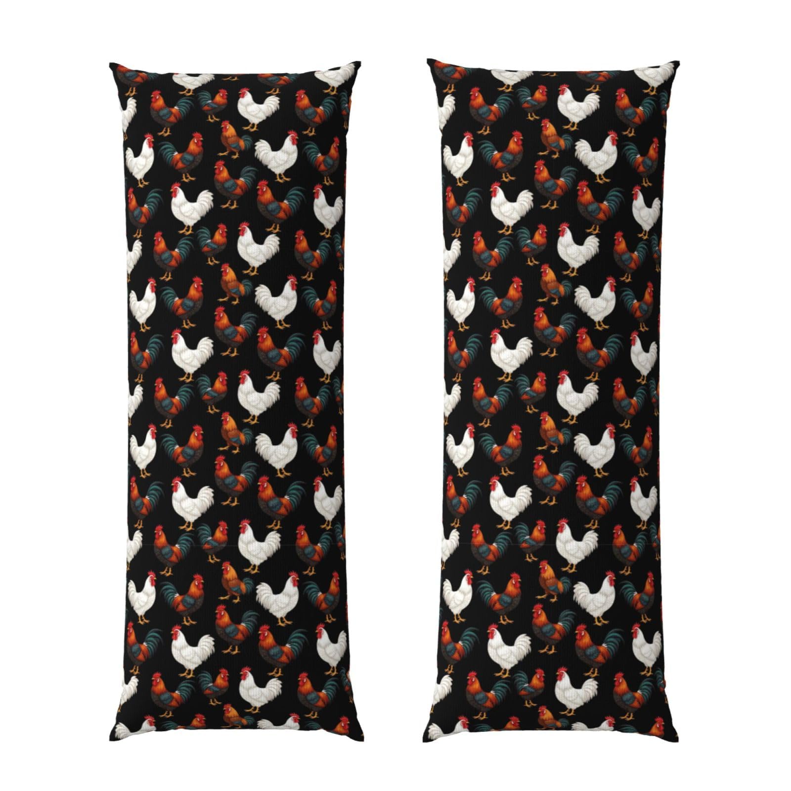 Body Pillowcase 20x54, Chicken Hens Rooster, Premium Ultra Soft Pillow Cover with Zipper Closure, Breathable Bedding Protector for Men Women Bed Sofa