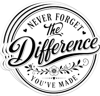 3팩 Never Forget The Difference Youve Made 스티커 긍정적인 알림 감사의 영감을 주는 방수 비닐 데칼 물병 텀블러 노트북 자동차 킨들 여성 남성용 - 5.1cm