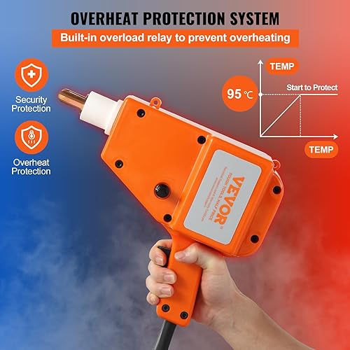 Miniatura 4 de VEVOR Kit de soldador de pernos, kit de reparación de abolladuras de soldador de pernos 5500, perno de soldadura por puntos de 800VA, kit de pernos