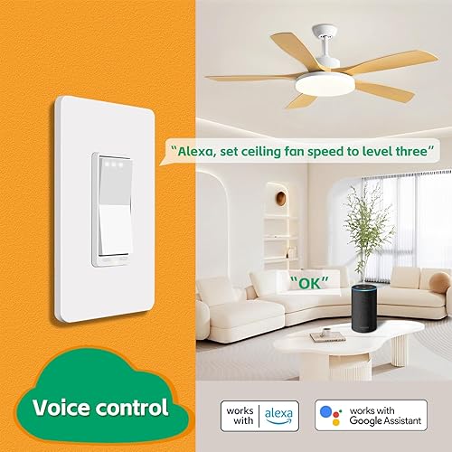 Miniatura 4 de Control inteligente del ventilador de techo por MartinJerry  Controlador de velocidad de 4 niveles, control de aplicación Smart Life, control de