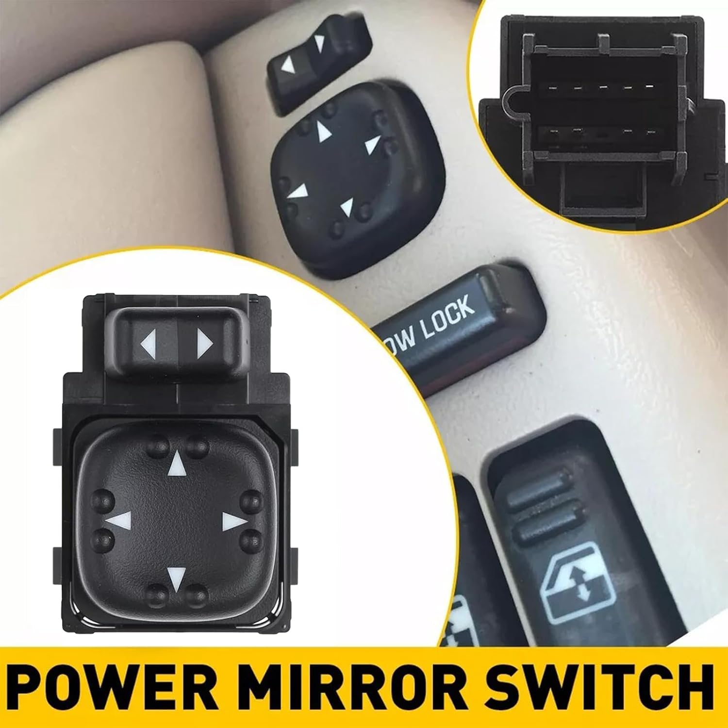 901-124 Power Mirror Control Switch Front Driver Side Compatible with Chevy Avalanche Silverado Suburban Sierra 1500 2500 3500 HD Tahoe Yukon 2000-2002 Replaces# 15045085 19259975