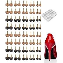 40 Pairs High Heel Tips Replacement, U Cap Style, 5 Sizes 8-12mm, 2.4mm & 3mm Metal Core, Durable Non-Slip Heel Caps for Women's Shoes, Quiet & Quick DIY Installation