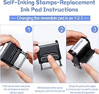 Vista 3 de 2 Pcs Self Inking Rubber Stamp, Deposit Only Stamps for Checks Ink Office Stamps for Business Message Payable Accounts Office Supplies and Retail Use