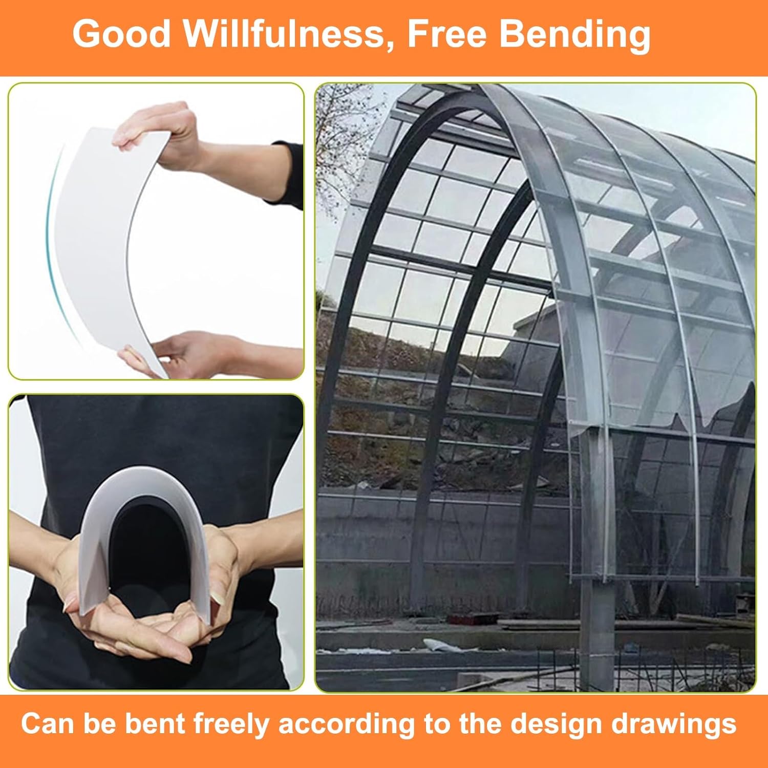 Clear Polycarbonate Sheets, 1mm Thick Clear Greenhouse roof Panels, Sturdy Patio Polycarbonate Greenhouse Panels, UV Protection Rain pergola roof Panels, for Greenhouse Sheds Roofs(3.3 x 6.6ft)