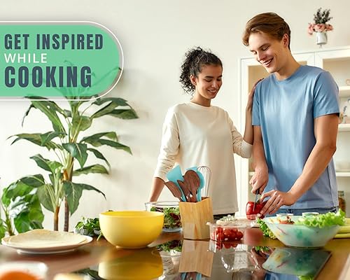 Miniatura 7 de Comfify Soporte para utensilios de bambú para encimera – Organizador grande vertical moderno – Utensilio para encimera de cocina