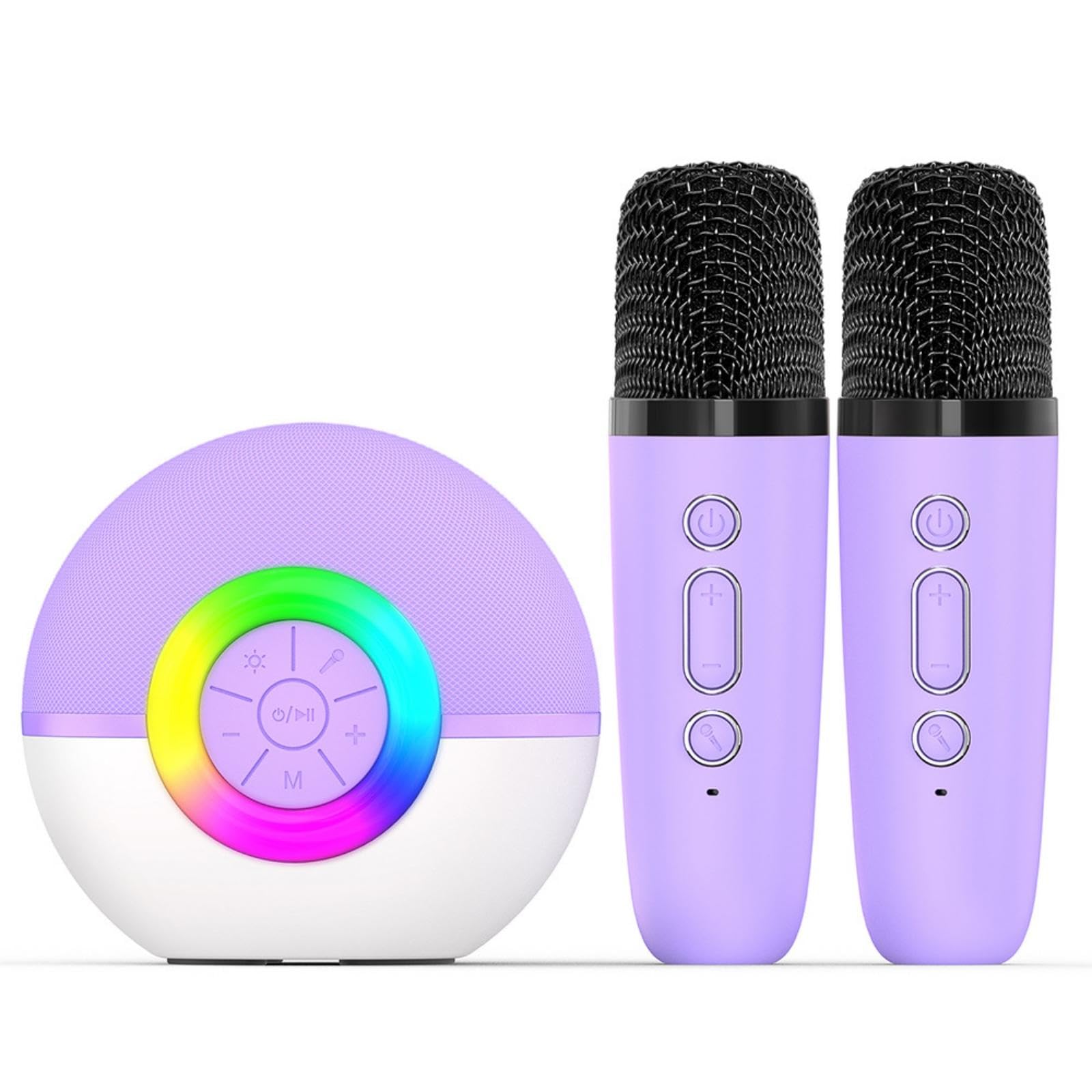 Sing-Along Speaker with Singing Speaker with Dual Microphones Light-up Portable Sing-Along Machine for Kids, Young Children, Home Purple-image-43