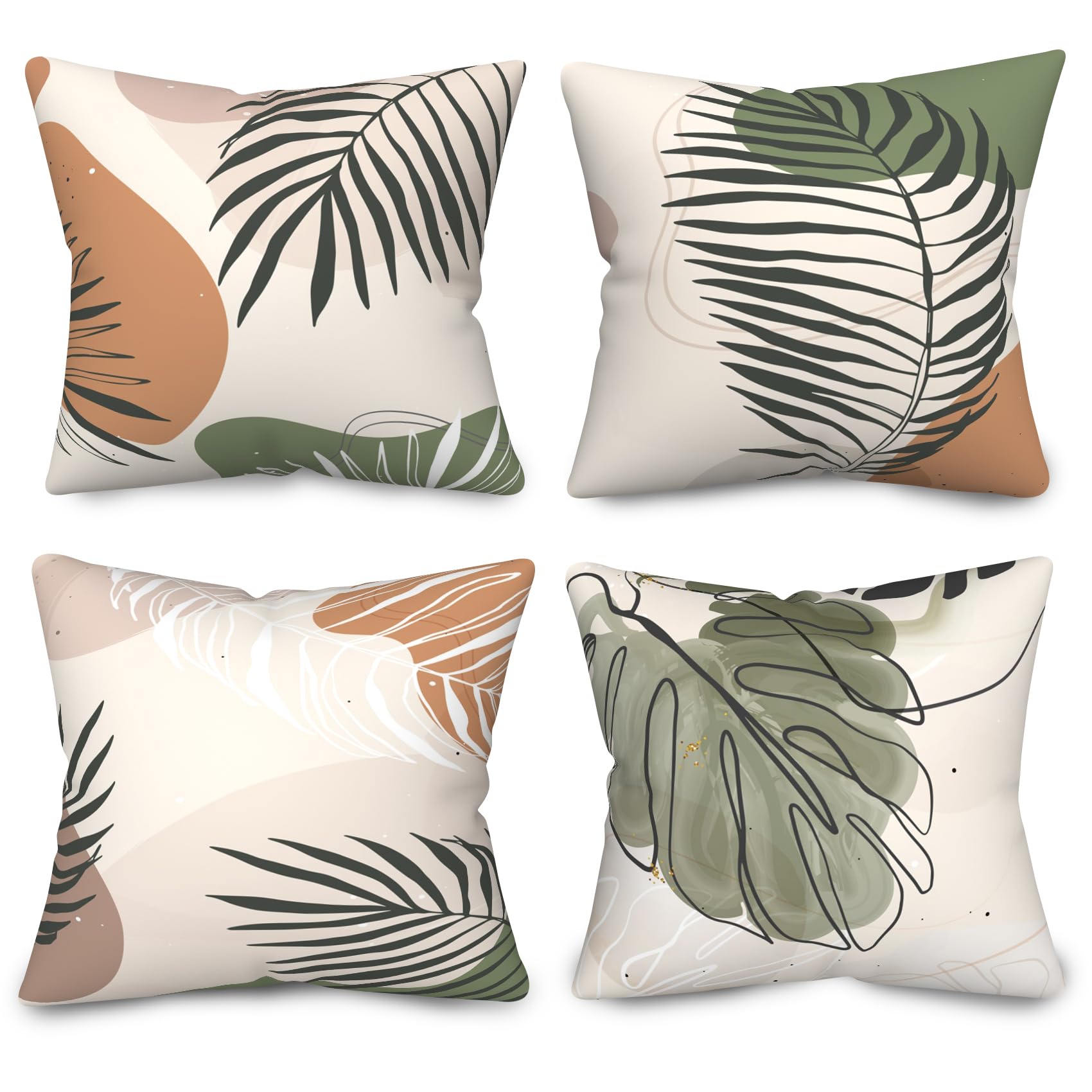 Housse de coussin abstrait en velours 50x50 cm lot de 4 pour salon