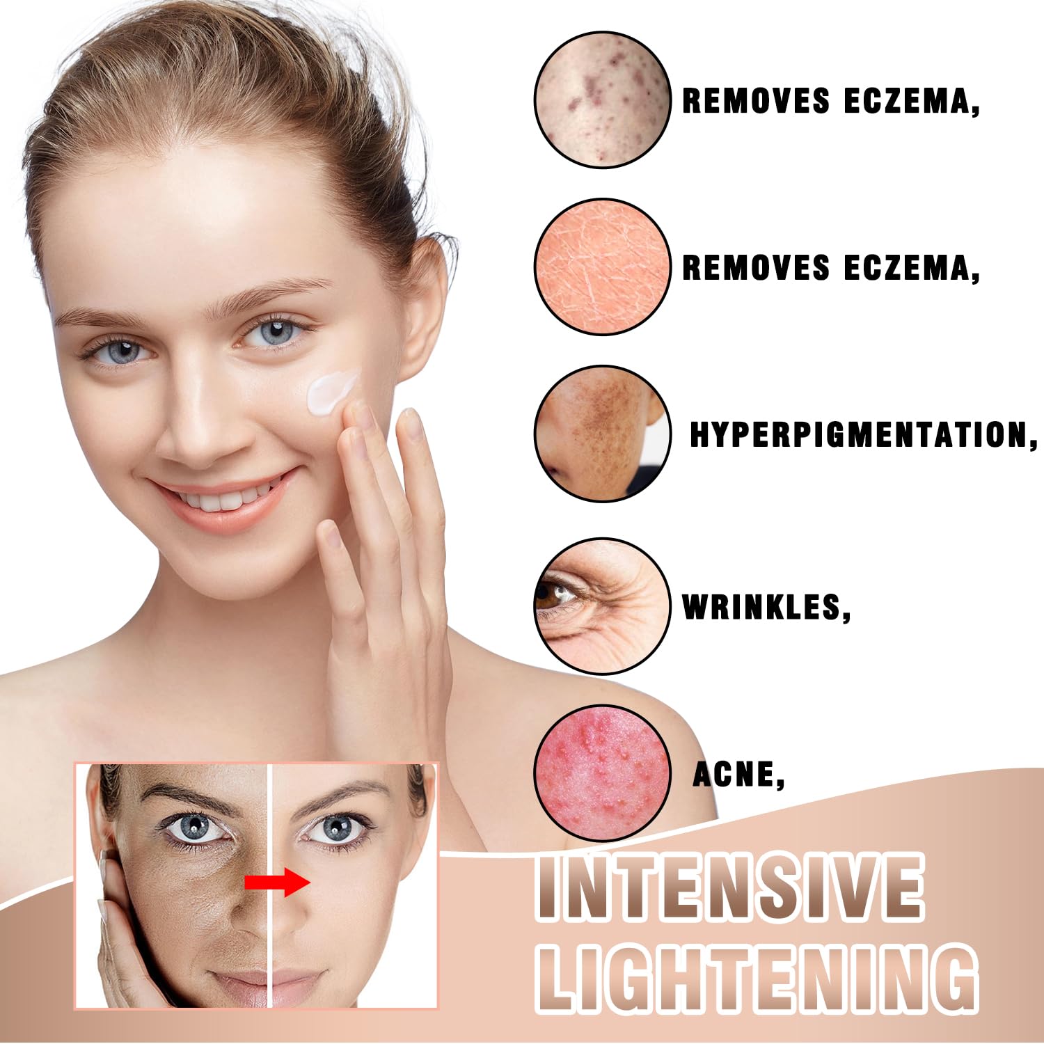 glutathione skin eczema + Vitamin C & Kojic Acid Facial Cream For Age spots & Spots Removal 2019 FDA TIDES (Peptides lean body mass Size:50 Grams (1.8 oz)