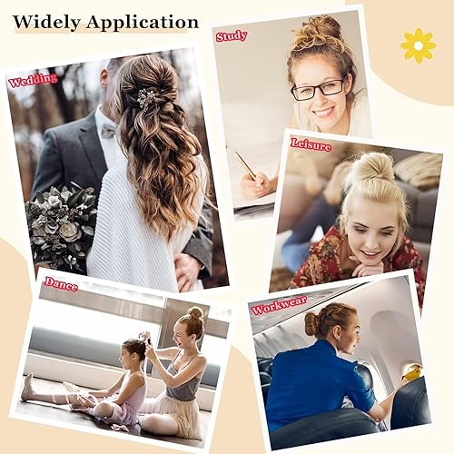 Miniatura 6 de Horquillas en forma de U, 240 piezas de horquillas negras para moño, pasadores en U, alfileres negros para updos con caja, 2.4 pulgadas