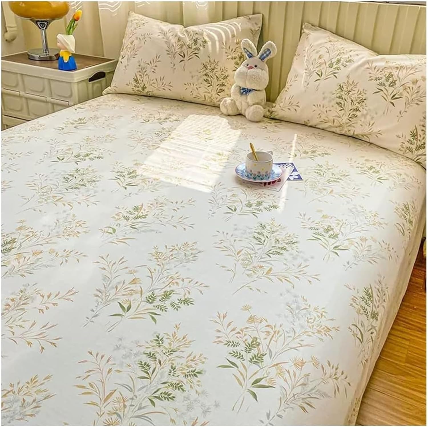 100% Cotton Sheets for Queen Size Bed,Soft & Comfortable Fabric Bedding,Extra Deep Pocket Up to 8 in(20cm) (Color : I, Size : 150cmx200cm) (Color : B, Size : 120cmx200cm)
