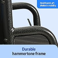 Vista 2 de Medline Cómoda silla de ruedas plegable con respaldo oscilante, brazos de longitud de escritorio y reposapiés elevador, asiento de 20 pulgadas