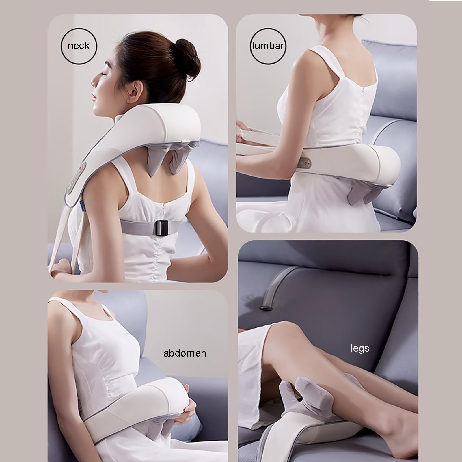 Tiuyilwr Mini masajeador Cervical con 45℃ de Calor y 6 Cabezales de Masaje, masajeador inalámbrico Recargable para Cuello, Espalda, Hombros, piernas y Abdomen