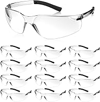 Vista 1 de Queekay Paquete de 12 gafas de seguridad a granel, gafas de impacto UV y resistentes a arañazos, gafas protectoras para hombres, mujeres