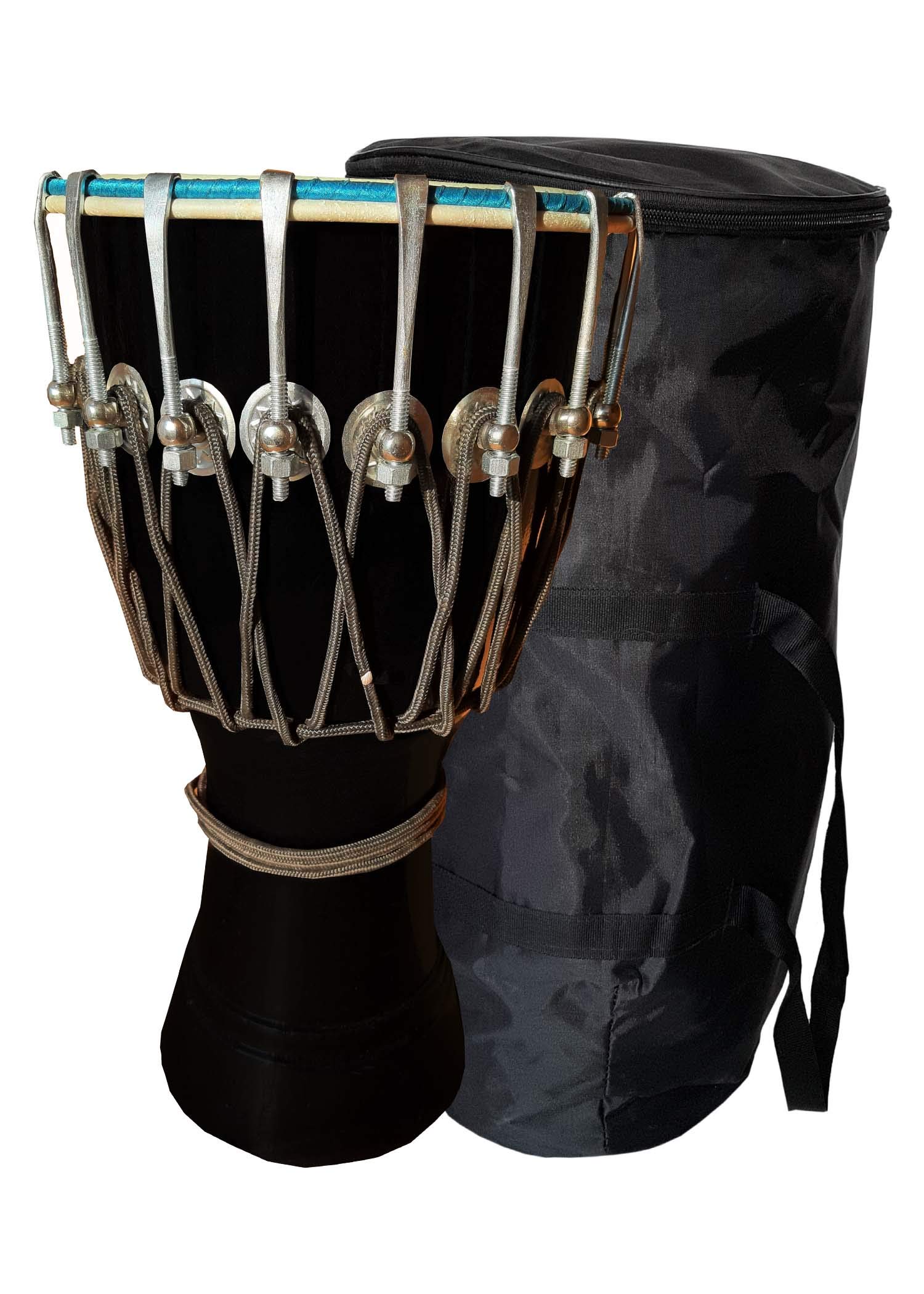 GT manufacturers Musical Instrument Free Style Rope And Bolt Djembe With Full Kit (Black) 1