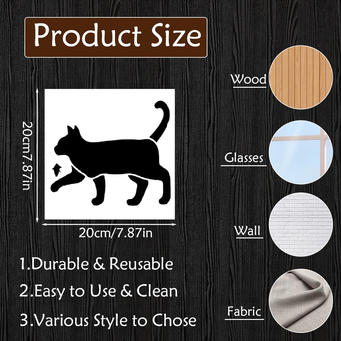 Voyyphixa 16 Pieces Cat Stencil for Painting Reusable Cat Butterfly Stencils Moon Cat Stencils for Painting on Wood for DIY Crafts Ornament Scrapbook Sign Shirt Canvas - Image 2