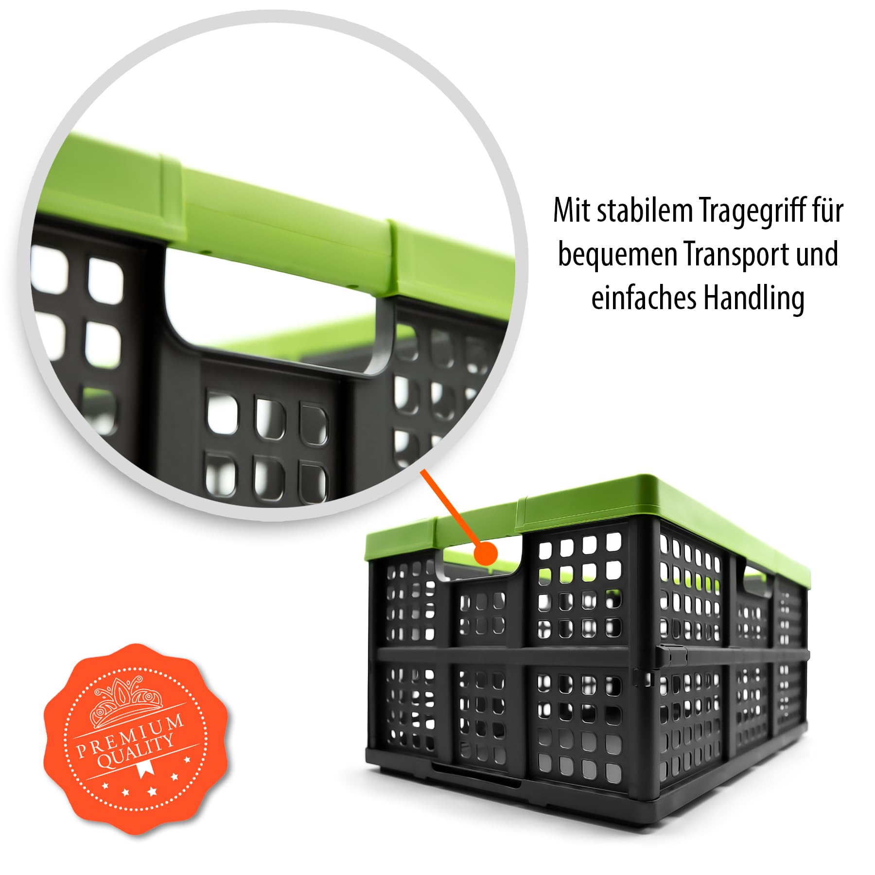 BigDean Klappbox faltbar extra groß & extrem stabil – Klappkorb ideal für Einkäufe und Transport – Einkaufskorb faltbar Made in Germany Klappbox